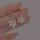 Popular zircon Snowflake Christmas Earrings