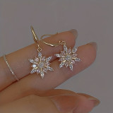 Popular zircon Snowflake Christmas Earrings