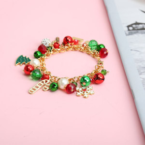 Christmas jewelry hanging pearl bells, diamond balls, crystal beads, snowflake trees, alloy bracelet