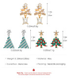 rhinestone Christmas Tree Earrings for Women's Christmas Earrings