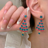 rhinestone Christmas Tree Earrings for Women's Christmas Earrings