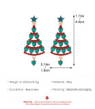 rhinestone Christmas Tree Earrings for Women's Christmas Earrings