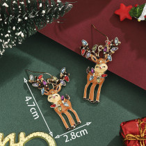 Christmas alloy earrings, Christmas hat, reindeer drill, Christmas tree, gingerbread man