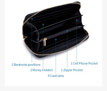 Purses women tassel anti-theft brush genuine leather wallet RFID