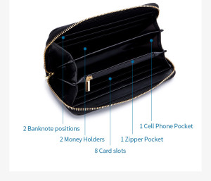Purses women tassel anti-theft brush genuine leather wallet RFID