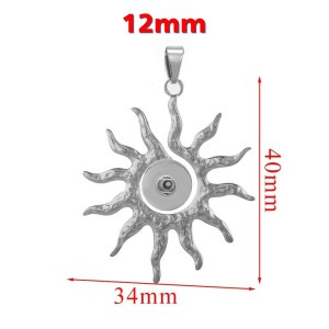 Stainless steel SUN Pendant fit 12MM Snaps button wholesale