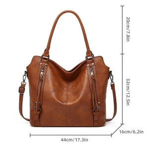 New women's handbag, hand-held tote bag, soft leather large capacity single shoulder crossbody women's bag