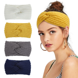 Knitted Hairbands for Women's Sports Headbands, Autumn and Winter Hair Accessories, Cross Hairbands