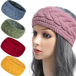 Winter velvet hair accessories, yarn knitted headband, warm sports headband