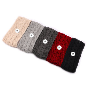 20mm snap jewelry New product with velvet hair accessories, autumn and winter yarn knitted headband