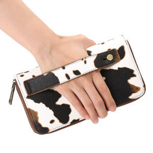 Hot selling women's long wallet with double zippers and a large capacity double-layer soft leather wallet