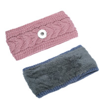 20mm snap jewelry Winter velvet hair accessories, yarn knitted headband, warm sports headband