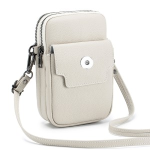 New Fashion Women's Bag Double layer Zipper Vertical Phone Bag Large Capacity Women's Genuine Leather Crossbody Bag