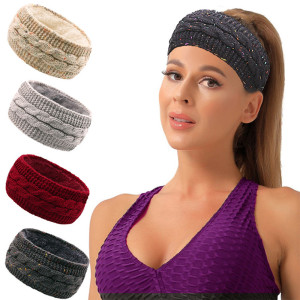 New product with velvet hair accessories, autumn and winter yarn knitted headband