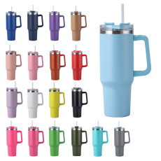 Car cup 40oz handle insulated cup 304 stainless steel large capacity insulated straw ice cream cup