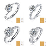Moissanite Engagement Ring for Couples, 1 Carat S925 Silver, Non-Fading