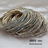 10pcs/ lot 2mm Rhinestones Sparkling Elastic Bracelet gold-plated