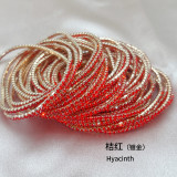 10pcs/ lot 2mm Rhinestones Sparkling Elastic Bracelet gold-plated
