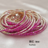 10pcs/ lot 2mm Rhinestones Sparkling Elastic Bracelet gold-plated