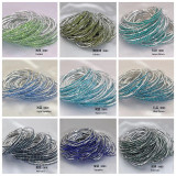 10pcs/ lot 2mm Rhinestones Sparkling Elastic Bracelet silver-plated