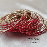 10pcs/ lot 2mm Rhinestones Sparkling Elastic Bracelet gold-plated