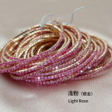 10pcs/ lot 2mm Rhinestones Sparkling Elastic Bracelet gold-plated