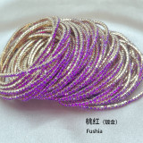 10pcs/ lot 2mm Rhinestones Sparkling Elastic Bracelet gold-plated