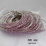 10pcs/ lot 2mm Rhinestones Sparkling Elastic Bracelet silver-plated
