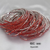 10pcs/ lot 2mm Rhinestones Sparkling Elastic Bracelet silver-plated