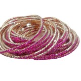 10pcs/ lot 2mm Rhinestones Sparkling Elastic Bracelet gold-plated