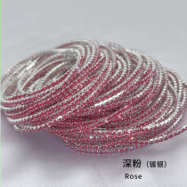 10pcs/ lot 2mm Rhinestones Sparkling Elastic Bracelet silver-plated