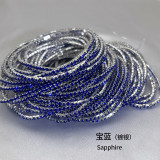10pcs/ lot 2mm Rhinestones Sparkling Elastic Bracelet silver-plated