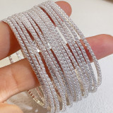 10pcs/ lot  2mm imitation pearl bracelet elastic bracelet tennis bracelet gold-plated