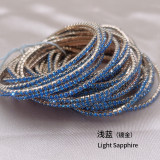 10pcs/ lot 2mm Rhinestones Sparkling Elastic Bracelet gold-plated