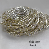 10pcs/ lot 2mm Rhinestones Sparkling Elastic Bracelet silver-plated