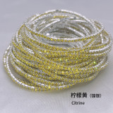 10pcs/ lot 2mm Rhinestones Sparkling Elastic Bracelet silver-plated