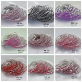 10pcs/ lot 2mm Rhinestones Sparkling Elastic Bracelet silver-plated