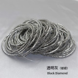 10pcs/ lot 2mm Rhinestones Sparkling Elastic Bracelet silver-plated