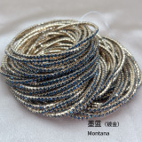 10pcs/ lot 2mm Rhinestones Sparkling Elastic Bracelet gold-plated