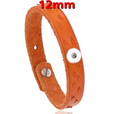 New 12mm snap  bracelet  retro genuine leather  cowhide bracelet adjustable