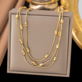 New multi-layer stainless steel necklace bracelet anklet
