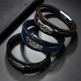 20mm snap button bracelet Vintage Fried Dough Twists woven bracelet PU leather magnet buckle