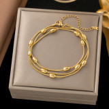 New multi-layer stainless steel necklace bracelet anklet