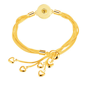 20mm snap bracelet Stainless steel heart-shaped bracelet, silver tassel heart-shaped star bracelet