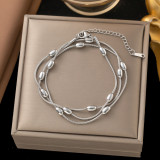 New multi-layer stainless steel necklace bracelet anklet