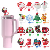 Christmas straw cap dust plug straw decoration 10mm universal