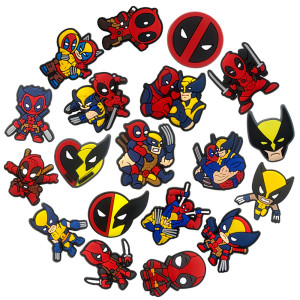 New Deadpool Wolverine Cave Shoes, Flower Shoes, Buckle Soft Rubber DIY