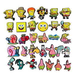 New Cartoon Cute SpongeBob SquarePants Series Hole Shoes Flower Shoes Button DIY