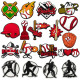 Baseball series sports hole shoes, flower shoe buckles DIY accessories