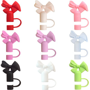 New Cute Bow 10mm cartoon straw cap dust stopper STANLEY cup accessories straw cover